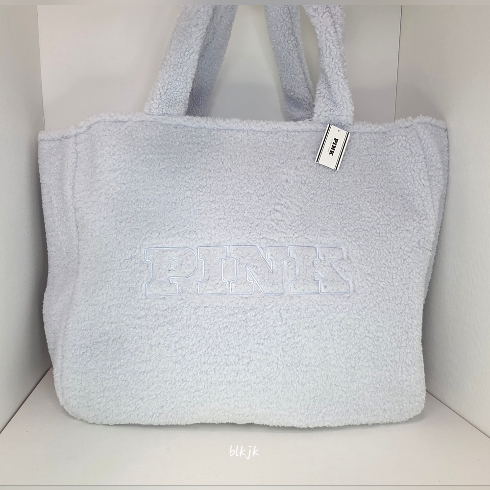 PINK Sherpa Tote NWT *Blue*